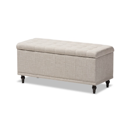Baxton Studio Kaylee Beige Upholstered Button-Tufting Storage Ottoman Bench 128-7053